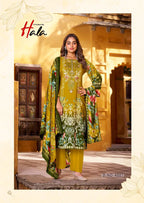 Hala Aayat Vol 4 Cotton Digital Printed Style With Heavy Embroidered Dress Material