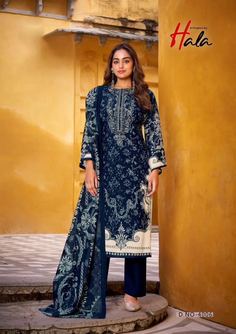 Hala Aayat Vol 4 Cotton Digital Printed Style With Heavy Embroidered Dress Material