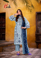 Hala Aayat Vol 4 Cotton Digital Printed Style With Heavy Embroidered Dress Material