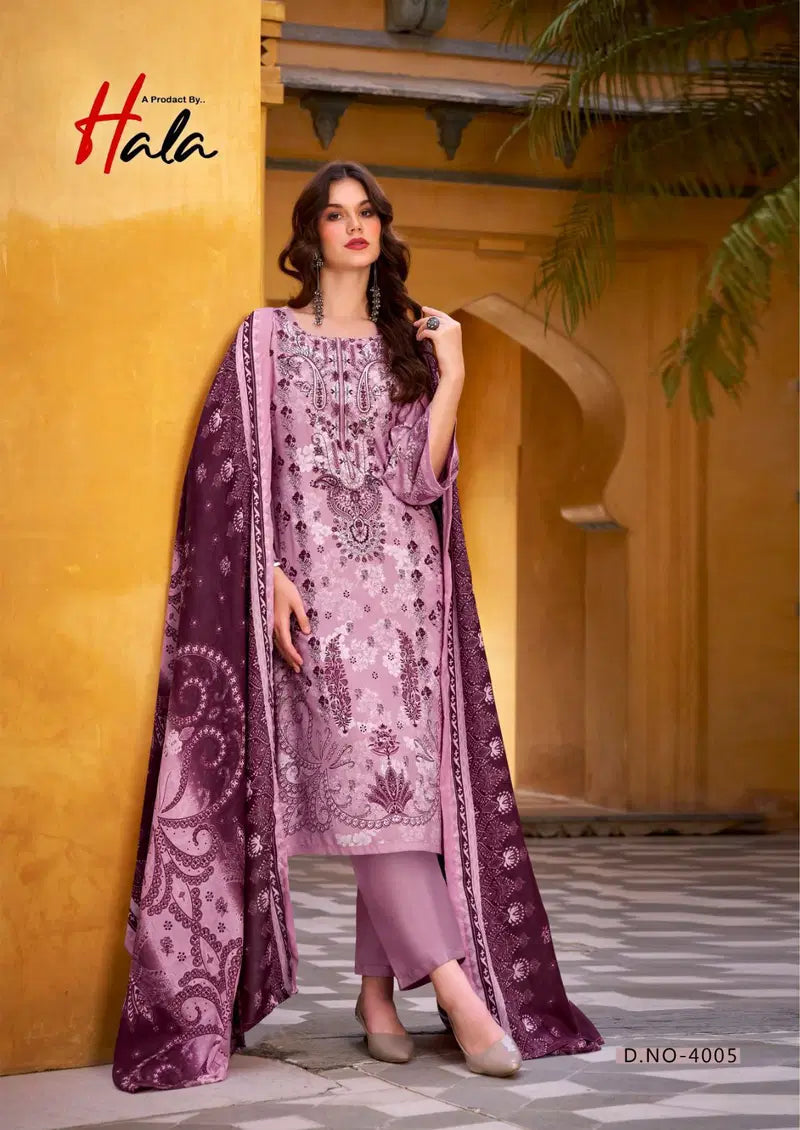 Hala Aayat Vol 4 Cotton Digital Printed Style With Heavy Embroidered Dress Material