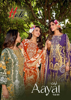 Hala Aayat Vol 5 Cotton Digital Printed Style With Heavy Embroidered Dress Material