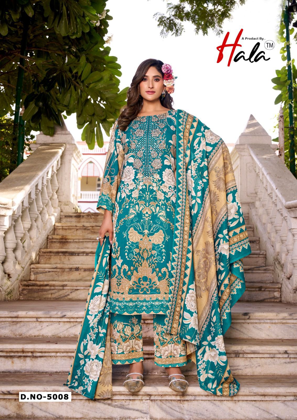 Hala Aayat Vol 5 Cotton Digital Printed Style With Heavy Embroidered Dress Material