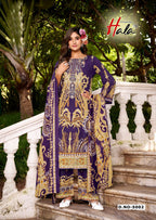 Hala Aayat Vol 5 Cotton Digital Printed Style With Heavy Embroidered Dress Material