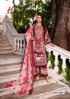 Hala Aayat Vol 5 Cotton Digital Printed Style With Heavy Embroidered Dress Material