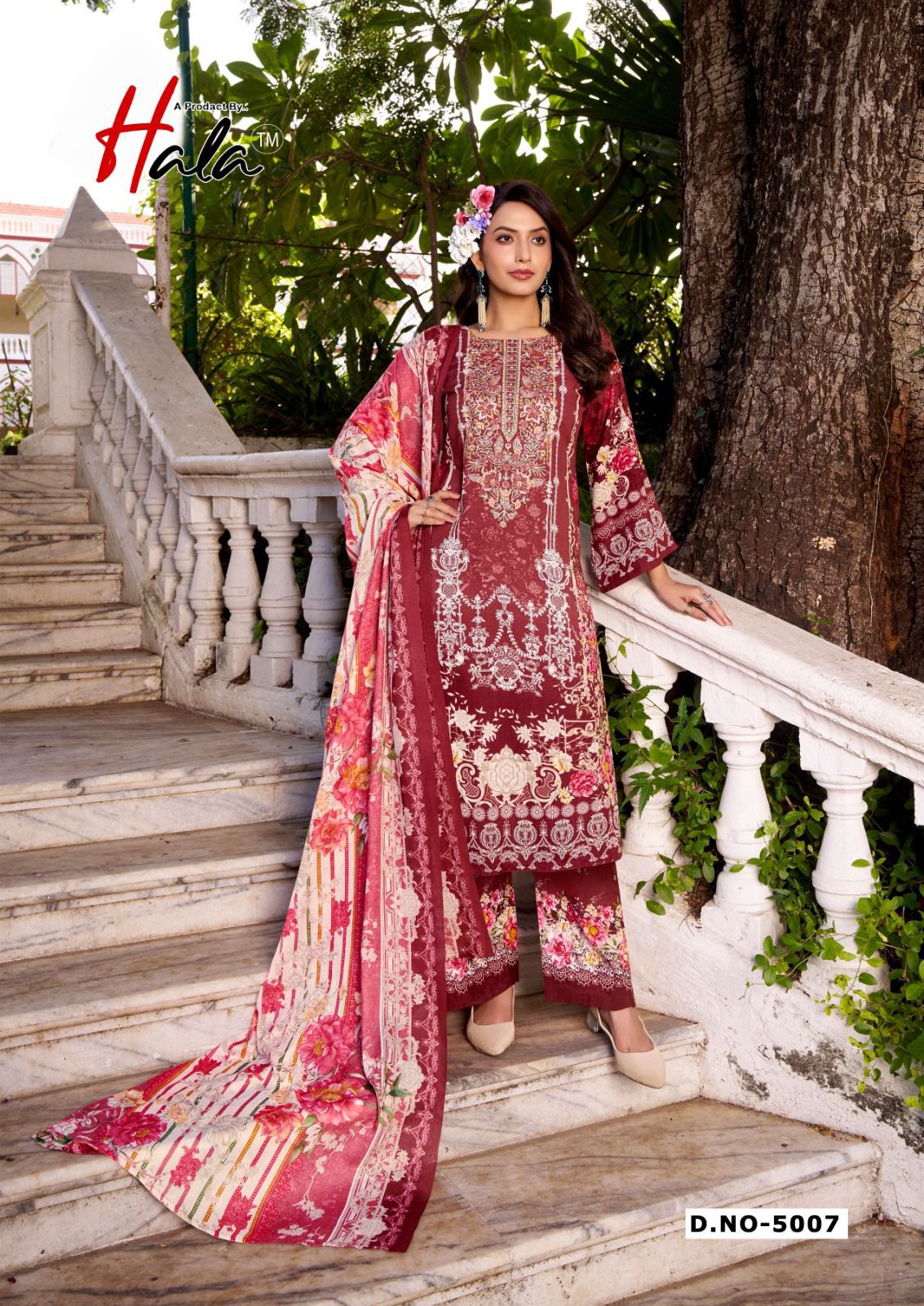 Hala Aayat Vol 5 Cotton Digital Printed Style With Heavy Embroidered Dress Material
