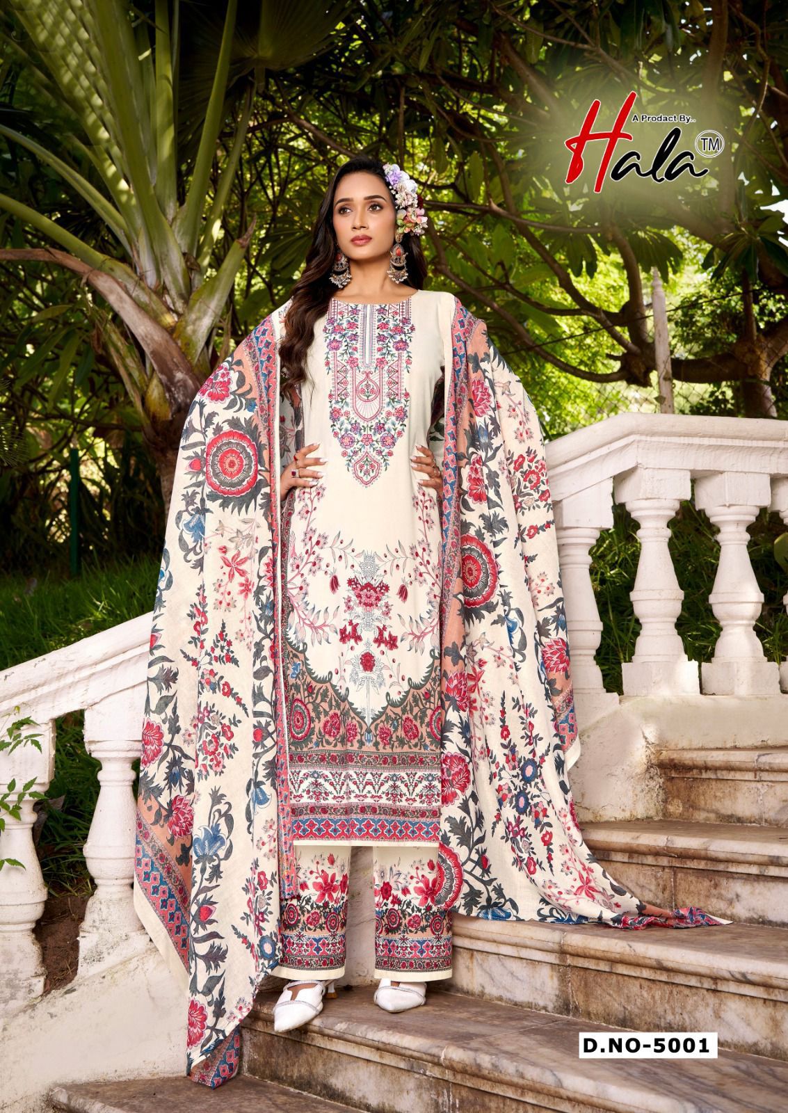 Hala Aayat Vol 5 Cotton Digital Printed Style With Heavy Embroidered Dress Material