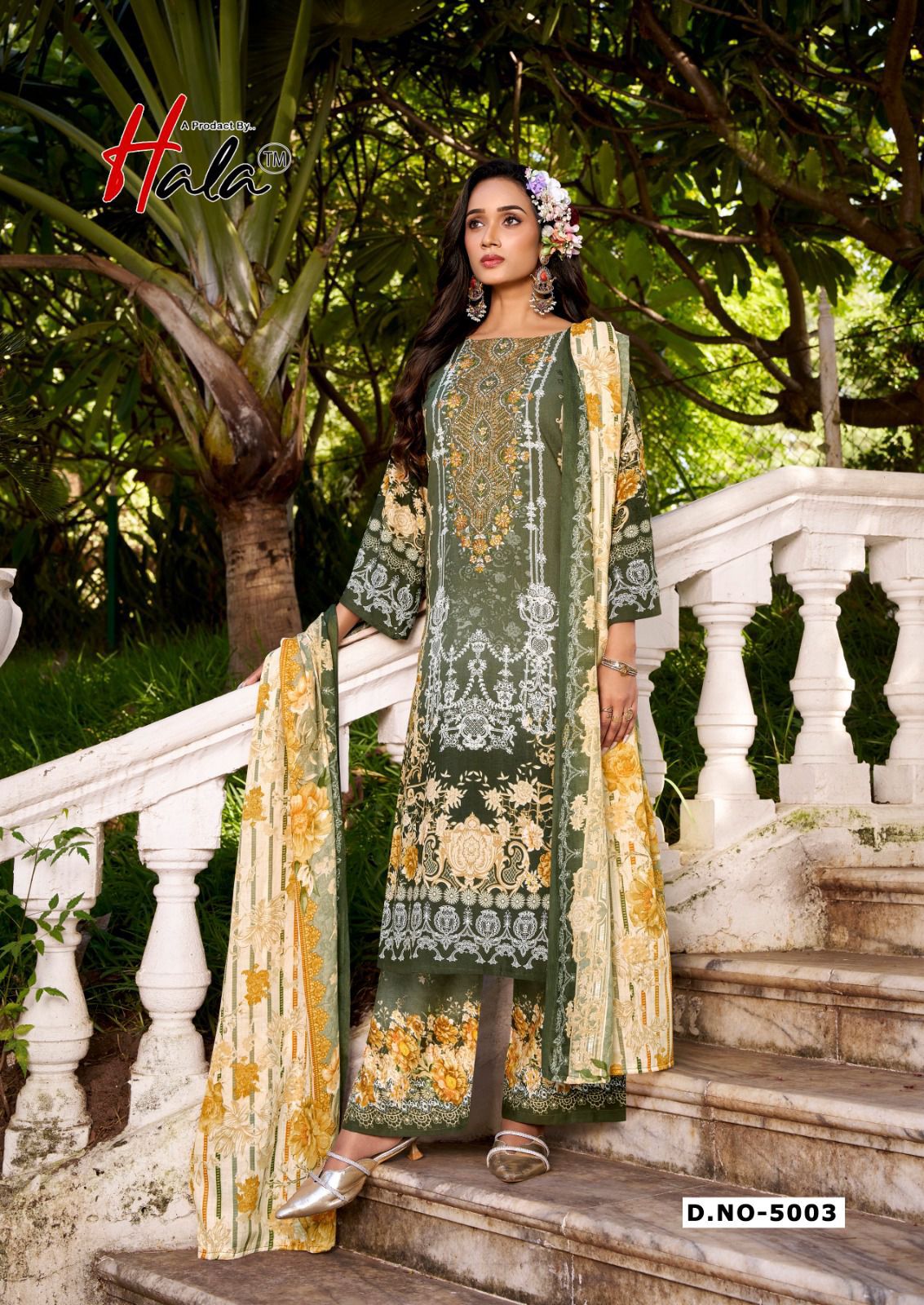 Hala Aayat Vol 5 Cotton Digital Printed Style With Heavy Embroidered Dress Material