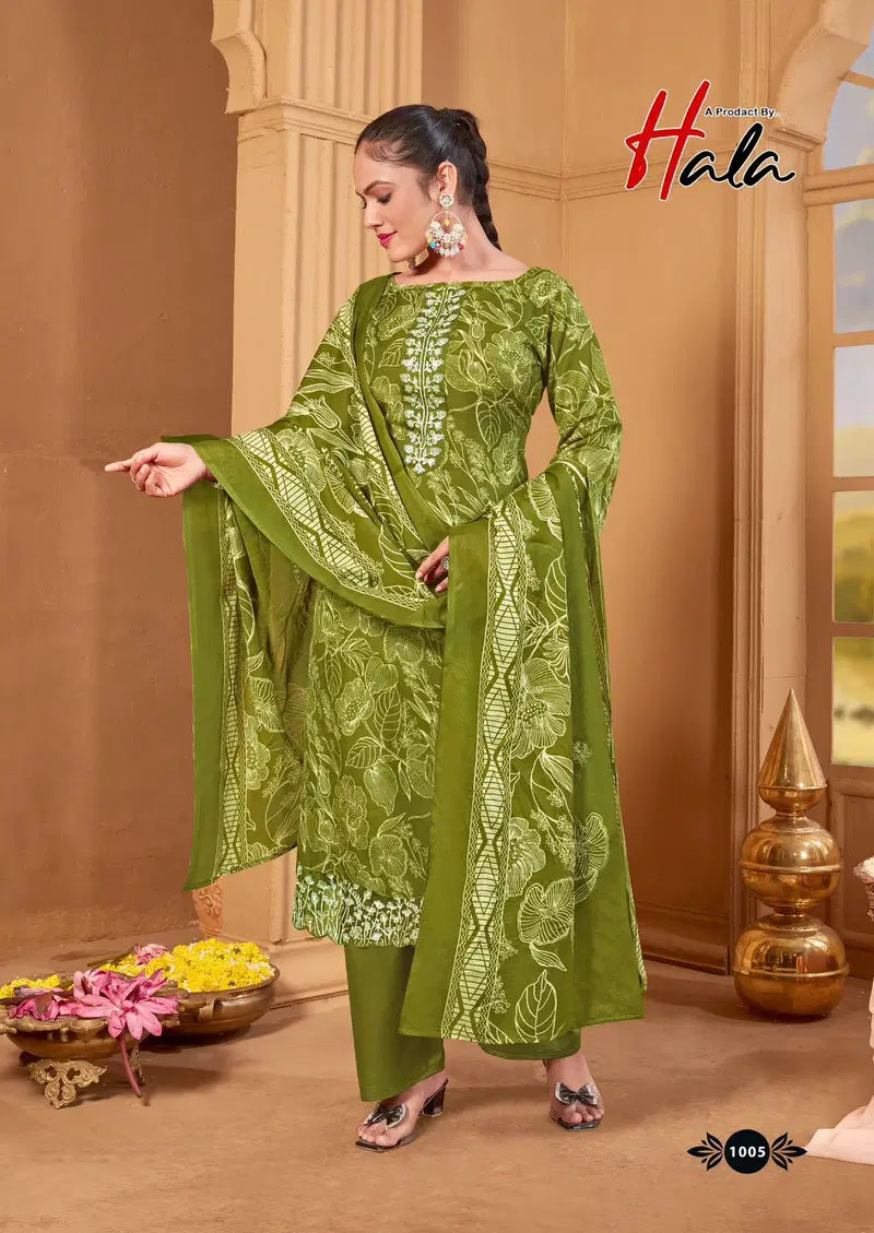 Hala Turkish Vol 1 Cotton Digital Print With Embroidered Dress Material