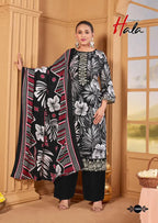 Hala Turkish Vol 1 Cotton Digital Print With Embroidered Dress Material