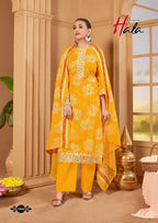 Hala Turkish Vol 1 Cotton Digital Print With Embroidered Dress Material