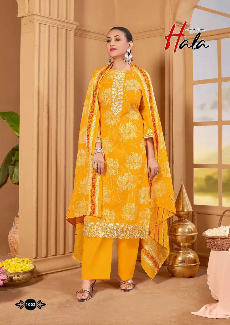 Hala Turkish Vol 1 Cotton Digital Print With Embroidered Dress Material
