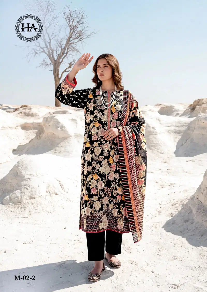Harshit Lumina Pure Zam Embroidered Dress Material