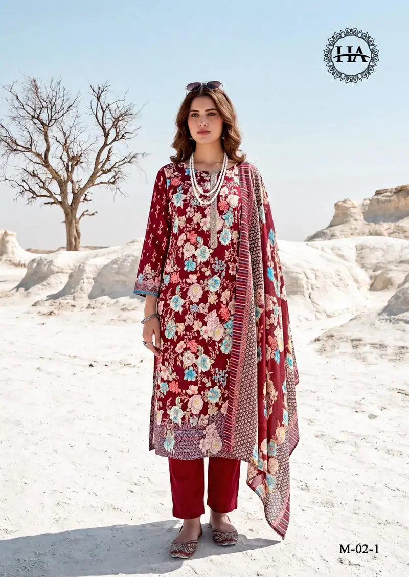 Harshit Lumina Pure Zam Embroidered Dress Material