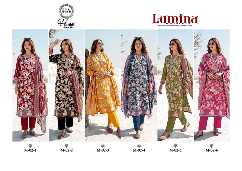 Harshit Lumina Pure Zam Embroidered Dress Material
