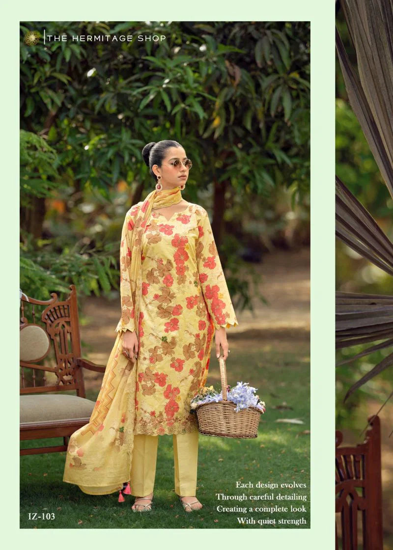 Hermitage Iznik Vol 2 Lawn Cotton Embroidered Dress Material