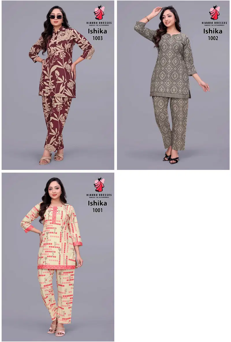 Hiaara Ishika Vol 1 Cotton Printed Fancy Co Ord Set Collection
