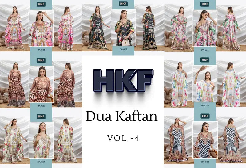 Hkf Dua Kaftan Vol 4 Soft Satin Printed Fancy Kaftan Collection