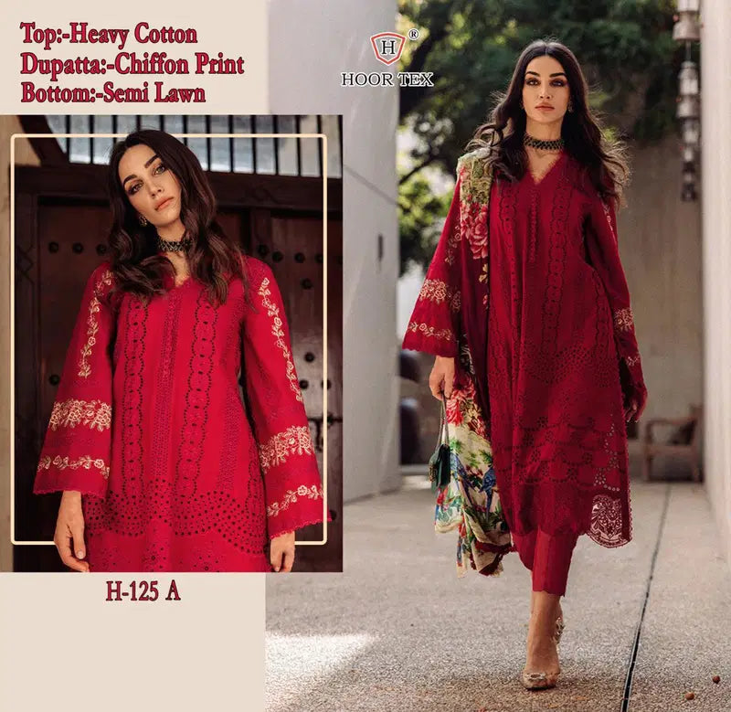 Hoor Tex 125 A And C Cotton Embroidered Salwar Kameez ₹ 1700