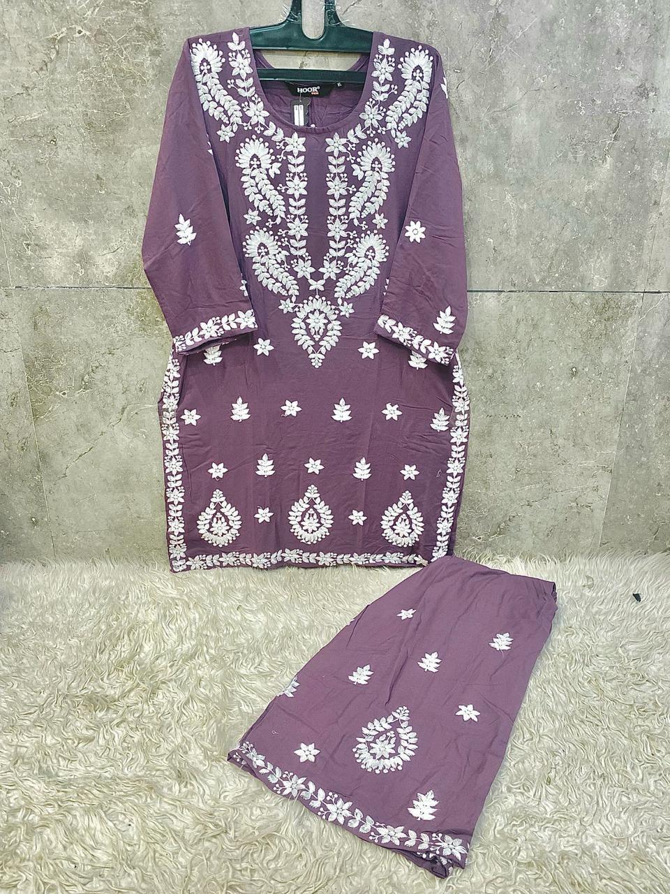 Hoor Tex 186 A To D Hevay Rayon With Embroidered Kurti With Bottom