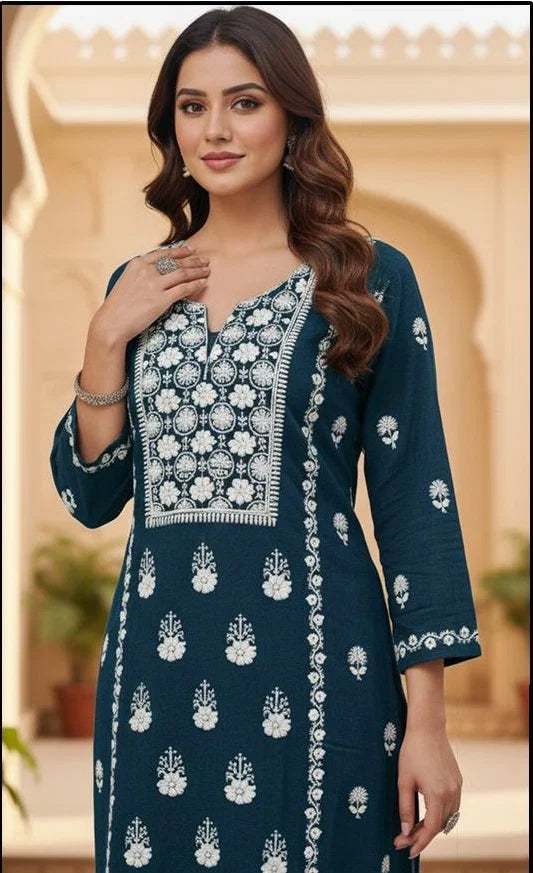 Hoor Tex 187 A To D Rayon With Embroidery Worked Salwar Kameez