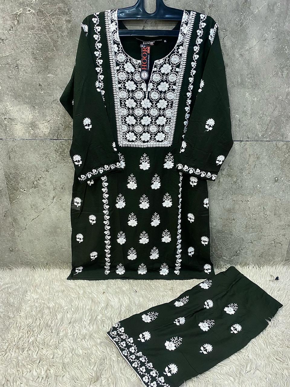 Hoor Tex 187 A To D Rayon With Embroidery Worked Salwar Kameez