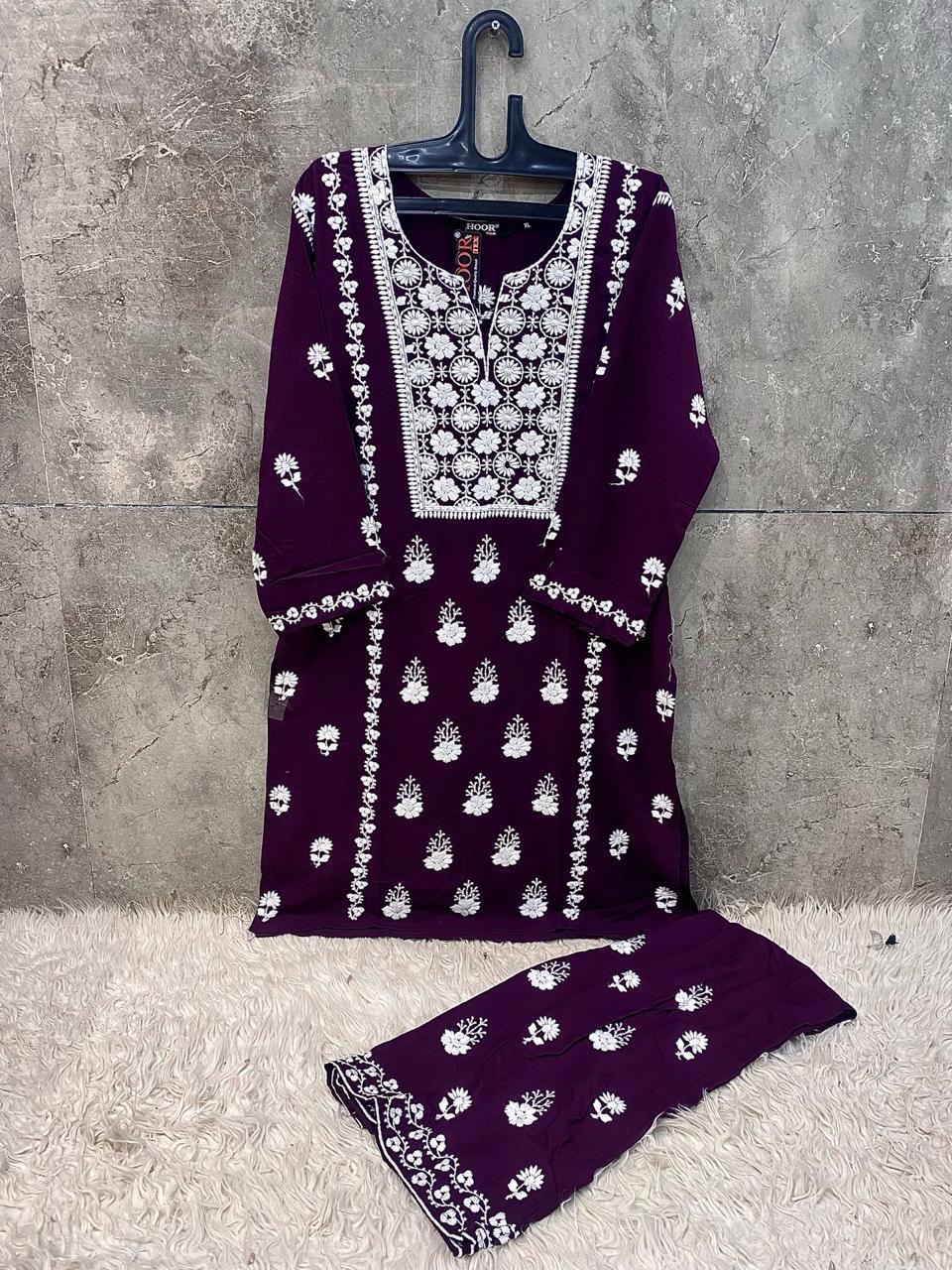 Hoor Tex 187 A To D Rayon With Embroidery Worked Salwar Kameez