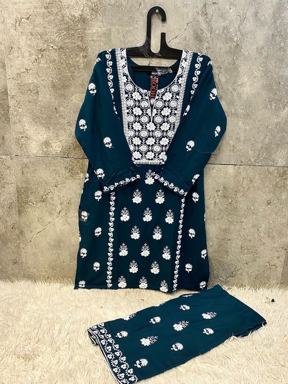 Hoor Tex 187 A To D Rayon With Embroidery Worked Salwar Kameez