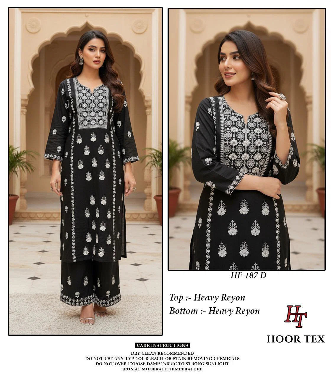 Hoor Tex 187 A To D Rayon With Embroidery Worked Salwar Kameez
