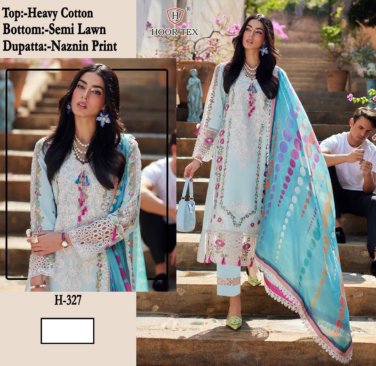 Hoor Tex 327 Cotton Embroidered Salwar Kameez Collection