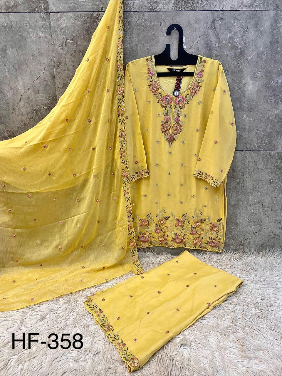 Hoor Tex 358 A To D Chiffon Embroidered Salwar Kameez Collection