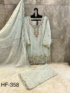Hoor Tex 358 A To D Chiffon Embroidered Salwar Kameez Collection