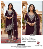 Hoor Tex 370 A To D Georgette With Zarkan Wokred Salwar Kameez