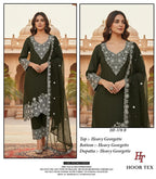 Hoor Tex 370 A To D Georgette With Zarkan Wokred Salwar Kameez