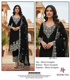 Hoor Tex 370 A To D Georgette With Zarkan Wokred Salwar Kameez
