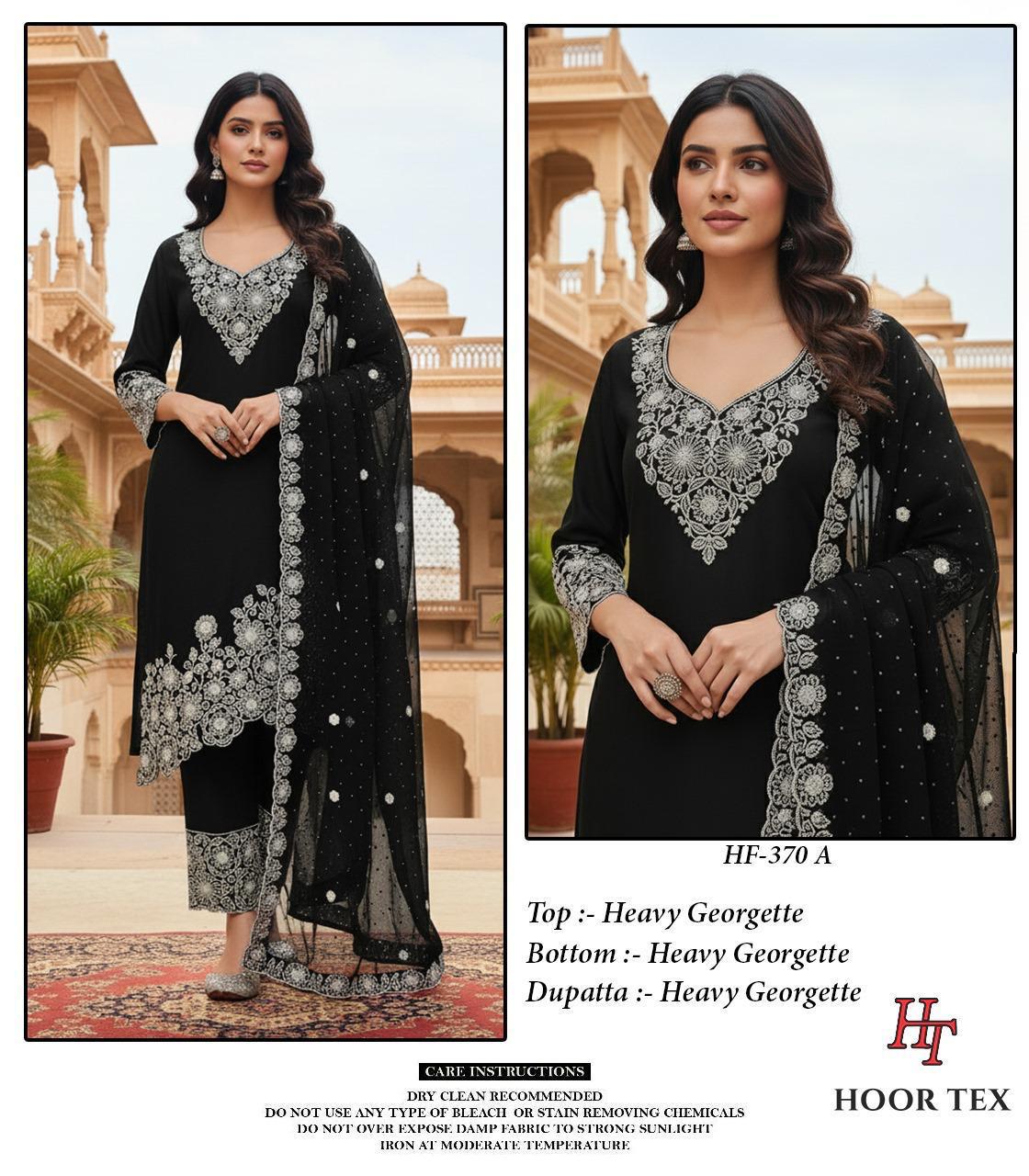 Hoor Tex 370 A To D Georgette With Zarkan Wokred Salwar Kameez