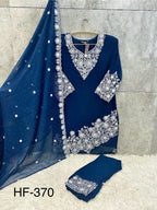 Hoor Tex 370 A To D Georgette With Zarkan Wokred Salwar Kameez