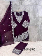 Hoor Tex 370 A To D Georgette With Zarkan Wokred Salwar Kameez