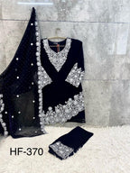 Hoor Tex 370 A To D Georgette With Zarkan Wokred Salwar Kameez