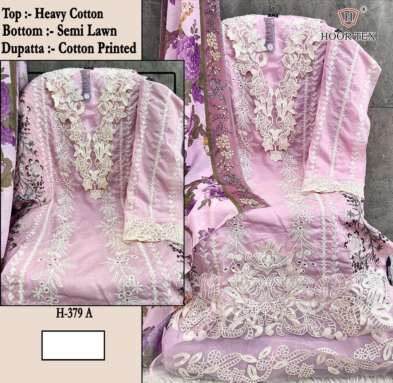 Hoor Tex 379 A To D Cotton Embroidered Salwar Kameez
