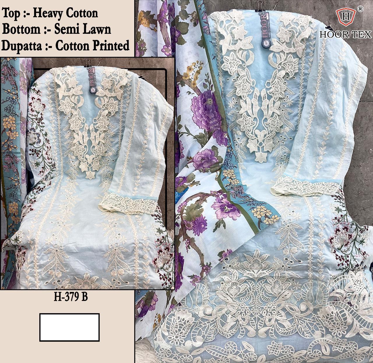 Hoor Tex 379 A To D Cotton Embroidered Salwar Kameez