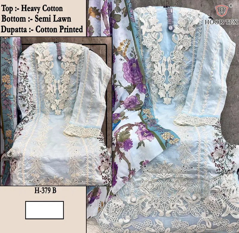Hoor Tex 379 A To D Cotton Embroidered Salwar Kameez