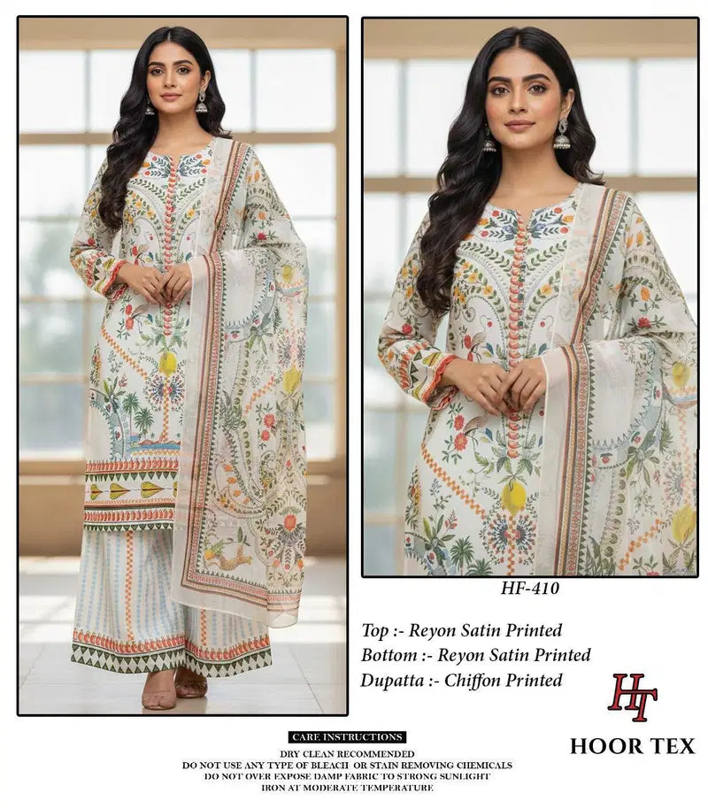 Hoor Tex 410 Rayon Satin Printed Salwar Kameez