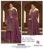 Hoor Tex 473 A To D Chinon Cut Worked Salwar Kameez