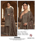 Hoor Tex 473 A To D Chinon Cut Worked Salwar Kameez