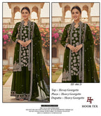 Hoor Tex 486 A To D Georgette With Zarkan Worked Salwar Kameez Collection