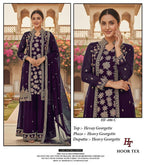 Hoor Tex 486 A To D Georgette With Zarkan Worked Salwar Kameez Collection