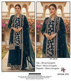 Hoor Tex 486 A To D Georgette With Zarkan Worked Salwar Kameez Collection