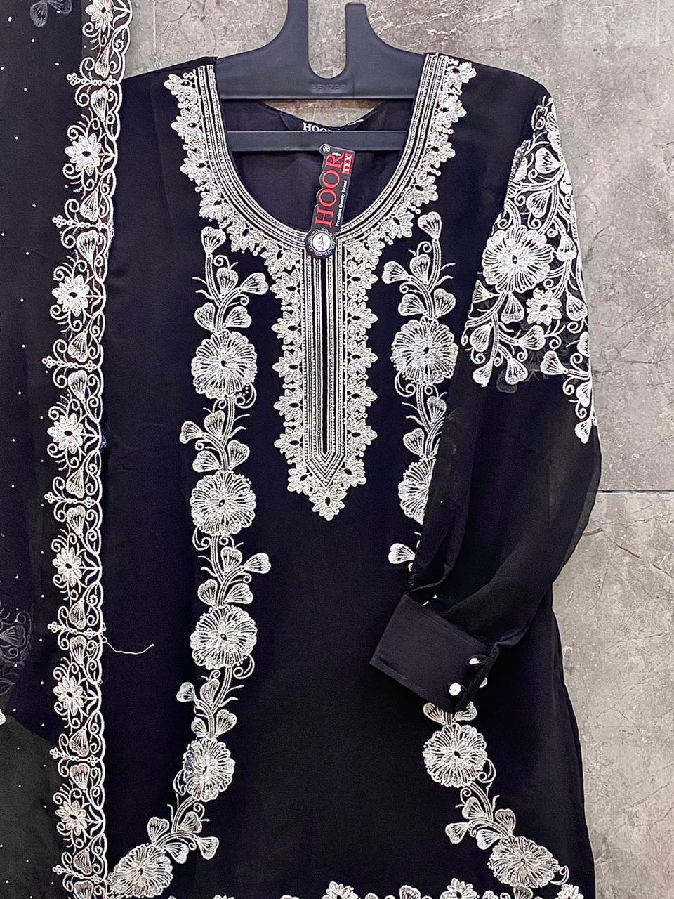 Hoor Tex 489 A To D Heavy Georgette Zarkan Worked Salwar Kameez Collection