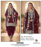 Hoor Tex 489 A To D Heavy Georgette Zarkan Worked Salwar Kameez Collection