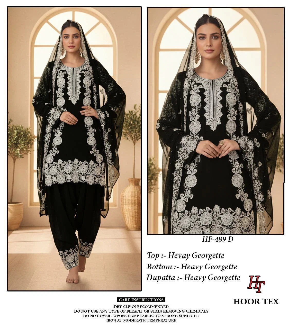 Hoor Tex 489 A To D Heavy Georgette Zarkan Worked Salwar Kameez Collection